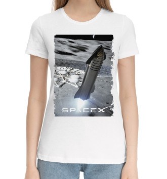 Женская Хлопковая футболка Старт Space x
