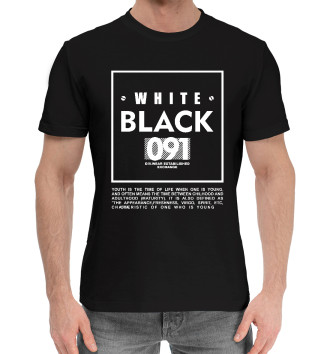 Мужская Хлопковая футболка Black and white 091