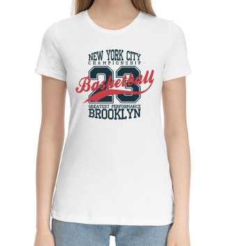 Женская Хлопковая футболка NY 23