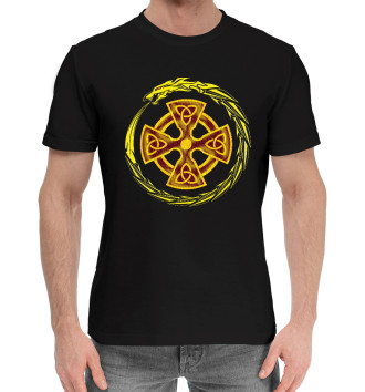 Хлопковая футболка Кельтский крест на чёрном