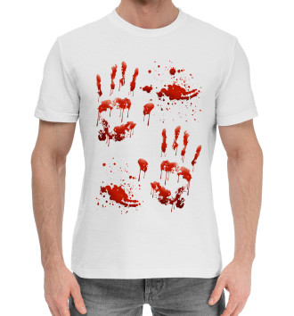 Мужская Хлопковая футболка Следы крови