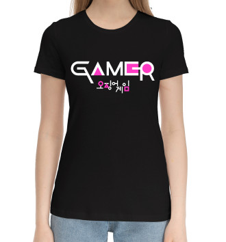 Женская Хлопковая футболка Игра в кальмара - Игрок