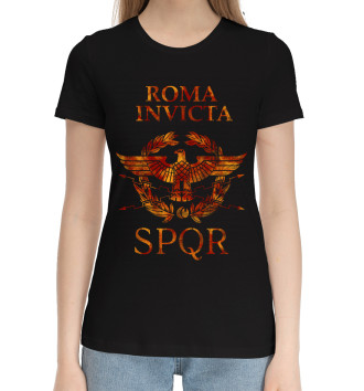 Женская Хлопковая футболка Рим непобежденный