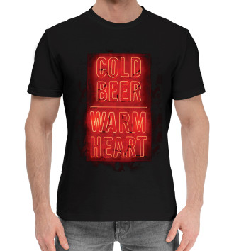 Мужская Хлопковая футболка Теплое сердце