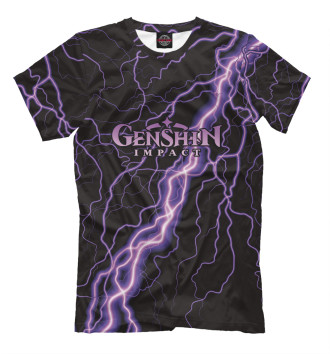 Футболка Genshin Impact молния неон