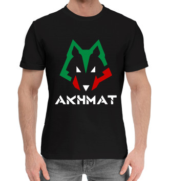 Мужская Хлопковая футболка Ахмат волк