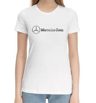 Женская Хлопковая футболка Mercedes Benz