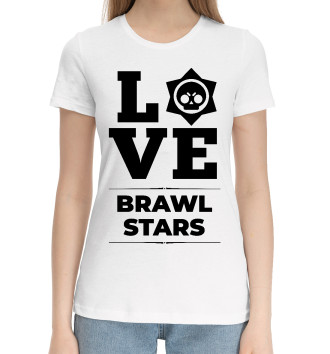Женская Хлопковая футболка Brawl Stars Love Classic