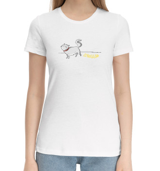 Женская Хлопковая футболка Ссанкции кот