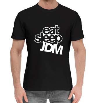 Мужская Хлопковая футболка Eat Sleep JDM