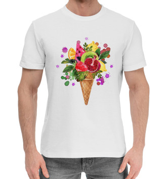 Мужская Хлопковая футболка Мороженка из фруктов