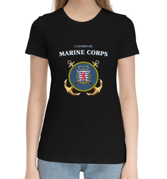 Женская Хлопковая футболка Luxembourg Marine Corps