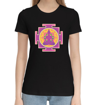 Женская Хлопковая футболка Медитация