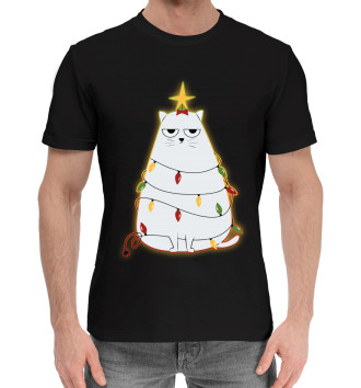 Хлопковая футболка Cute christmas cat