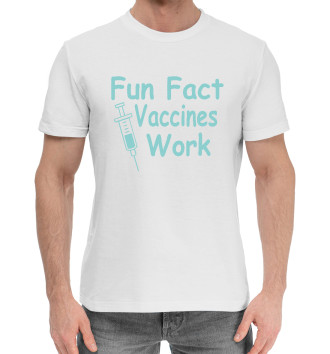 Мужская Хлопковая футболка Вакцина работает