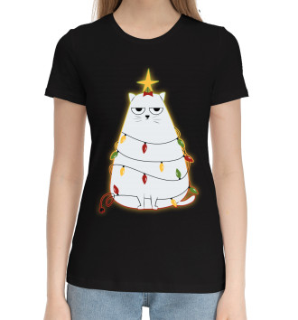 Хлопковая футболка Cute christmas cat