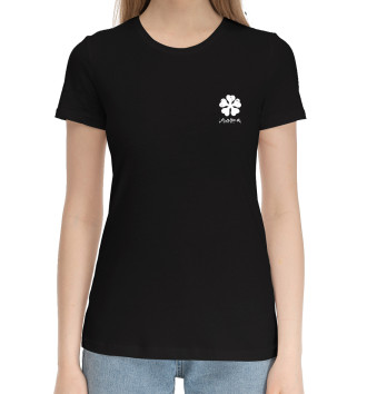 Женская Хлопковая футболка Чёрный клевер