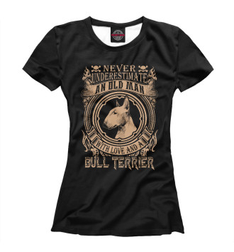 Женская Футболка Love Bull Terrier