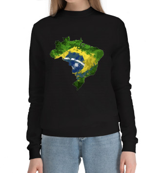 Женский Хлопковый свитшот Brasil