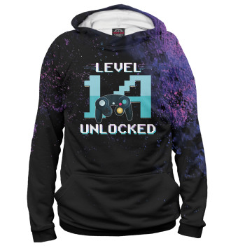 Мужское Худи Level 14 Unlocked Gamer
