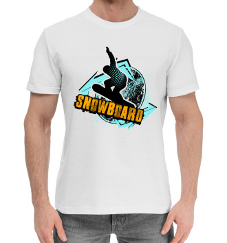 Мужская Хлопковая футболка Сноуборд