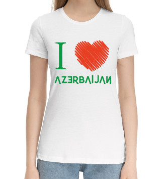 Женская Хлопковая футболка Love Azerbaijan