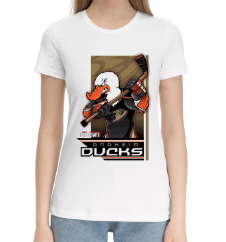 Женская Хлопковая футболка Anaheim Ducks