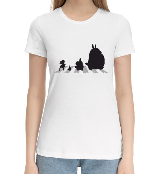 Женская Хлопковая футболка Beatles Totoro