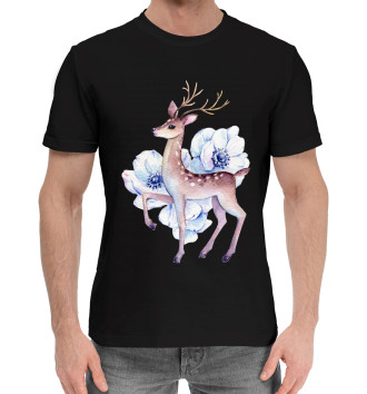 Хлопковая футболка Deer and flowers
