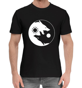 Мужская Хлопковая футболка Волки (Инь-Янь)