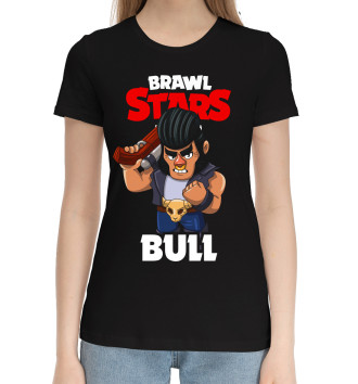 Женская Хлопковая футболка Brawl Stars, Bull