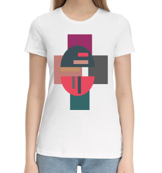 Женская Хлопковая футболка Геометричный крест