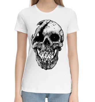 Женская Хлопковая футболка Cool skull