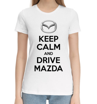 Женская Хлопковая футболка Будь спок и води Mazda