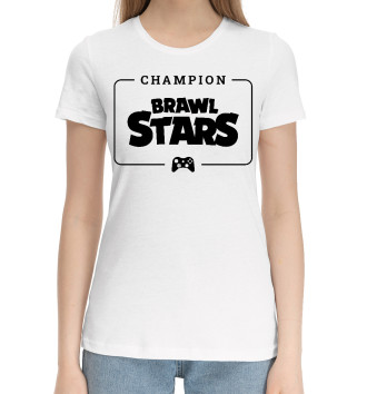 Женская Хлопковая футболка Brawl Stars Gaming Champion