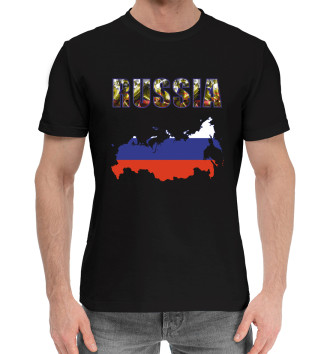 Мужская Хлопковая футболка RUSSIA