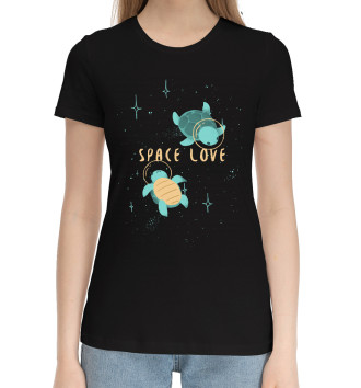 Женская Хлопковая футболка Space love