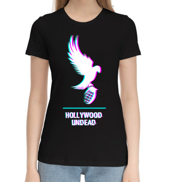 Женская Хлопковая футболка Hollywood Undead Glitch Rock Logo