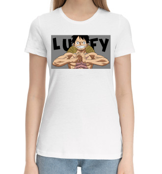 Женская Хлопковая футболка Луффи