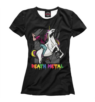 Женская Футболка Death Metal Unicorn
