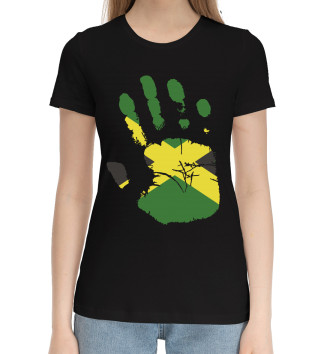 Женская Хлопковая футболка Рука Ямайки