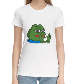 Женская Хлопковая футболка Pepe, pepe love