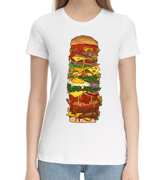 Женская Хлопковая футболка Большой гамбургер