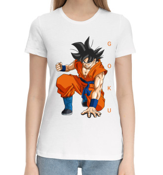 Женская Хлопковая футболка Goku