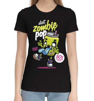 Женская Хлопковая футболка Diet zombie pop