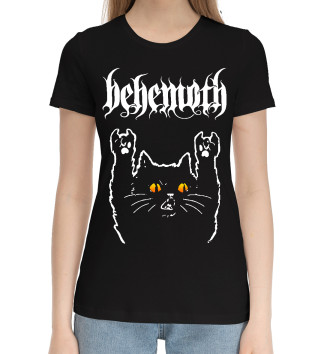 Женская Хлопковая футболка Behemoth Rock Cat