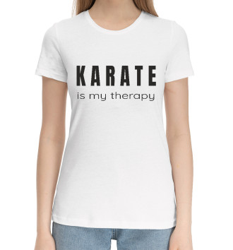 Женская Хлопковая футболка Карате - моя терапия