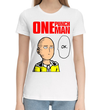 Женская Хлопковая футболка One-Punch Man