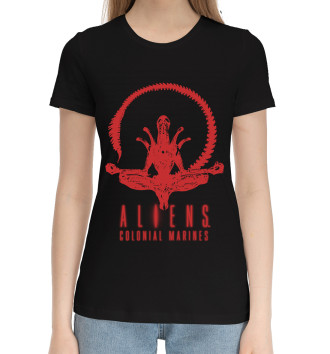 Женская Хлопковая футболка Aliens