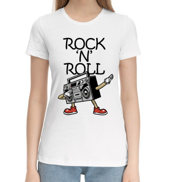 Женская Хлопковая футболка Rock 'n' roll dab